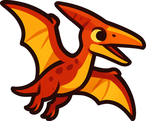 Uçan bir dinazor.
In-Game asset.  2d.  High contrast.  No shadows