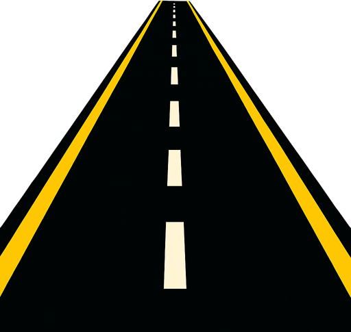 big road.
In-Game asset.  2d.  High contrast.  No shadows