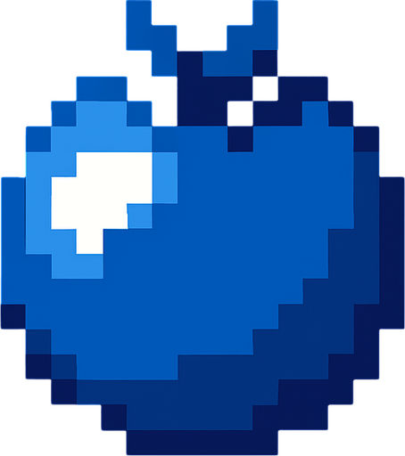 Blueberry 8 bit.
In-Game asset.  2d.  High contrast.  No shadows