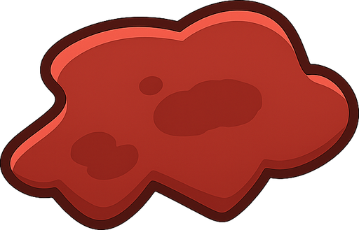 Nube roja. No background. Transparent background. Blank background. No shadows. 2d. In-Game asset. flat