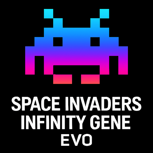 Make me a Spacelnvaders InfinityGene EVO character.
In-Game asset.  2d.  High contrast.  No shadows
