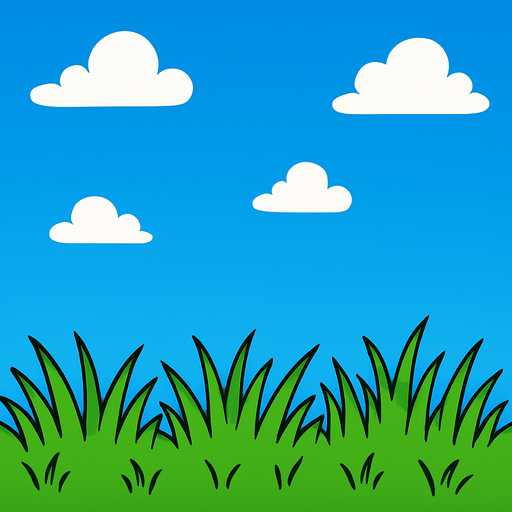 A sky with grass.
In-Game asset.  2d.  High contrast.  No shadows