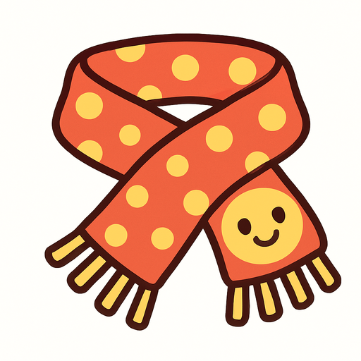 cute design scarf top view..
In-Game asset.  2d.  High contrast.  No shadows
