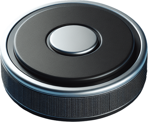 Air hockey puck. Top view..