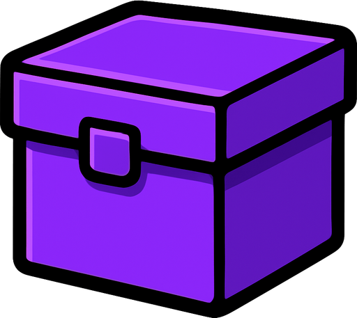 Purple box.
In-Game asset.  2d.  High contrast.  No shadows