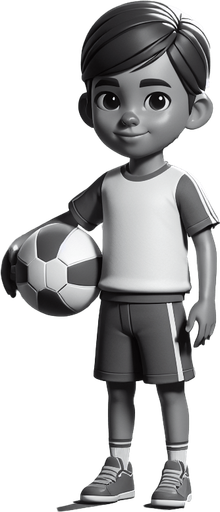 kid with a ball
Single Game Texture.  In-Game asset.  2d.  Blank background.  High contrast.  No shadows