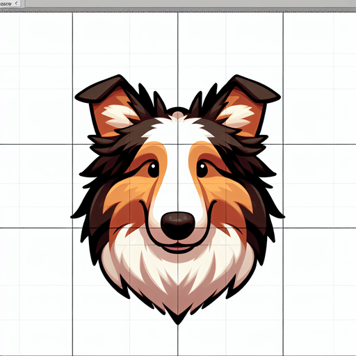 Collie shepherd dog, top view, cartoon style.
Single Game Texture. In-Game asset. 2d. Blank background. High contrast. No shadows.