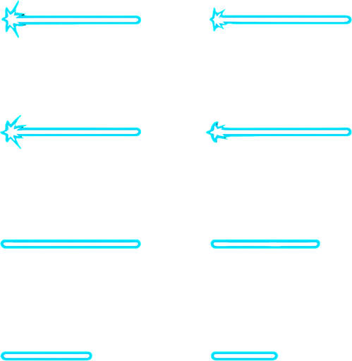 An animation sprite sheet for a solid laser beam. Cyan highlights..
In-Game asset.  2d.  High contrast.  No shadows