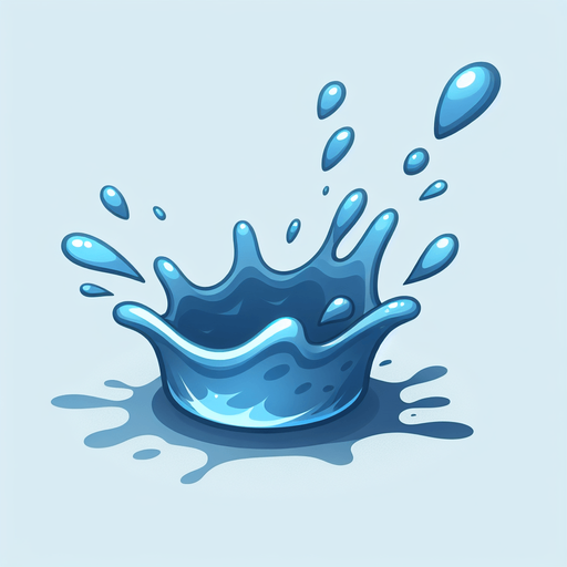 Small splash in water.
Single Game Texture.  In-Game asset.  2d.  Blank background.  High contrast.  No shadows