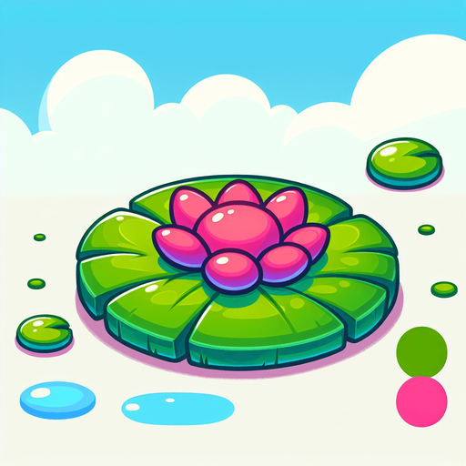 Cartoon lilypad
Single Game Texture. In-Game asset. 2d. Blank background. High contrast. No shadows.