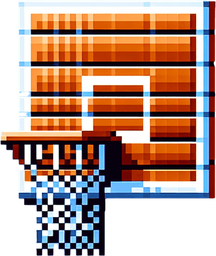 basketball panel without the hoop, focusing solely on the panel. pixelated. 8 bit.
Single Game Texture. In-Game asset. 2d. Blank background. High contrast. No shadows.