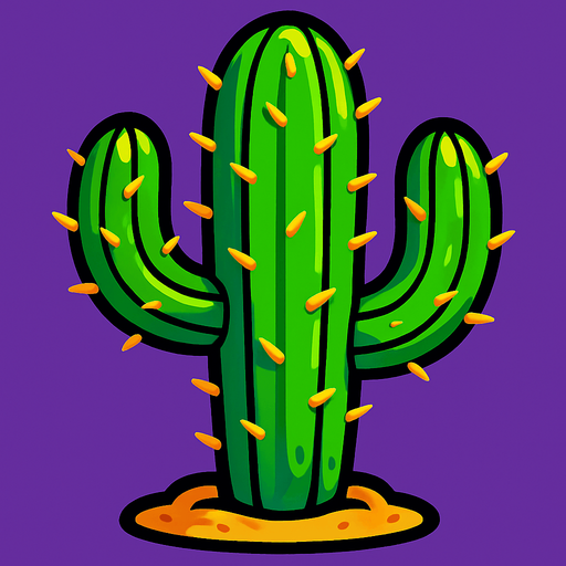 make a cactus.
In-Game asset.  High contrast.  No shadows