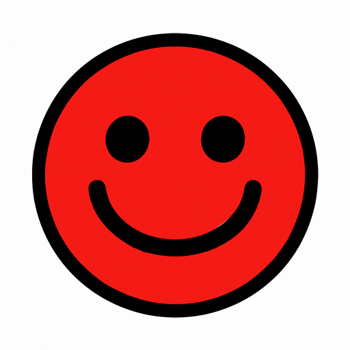 red smiley ball.
In-Game asset.  2d.  High contrast.  No shadows