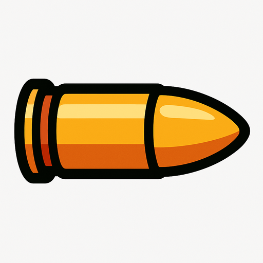 bullet.
In-Game asset.  2d.  High contrast.  No shadows