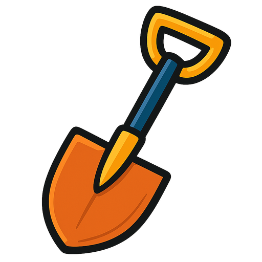 shovel.
In-Game asset.  2d.  High contrast.  No shadows