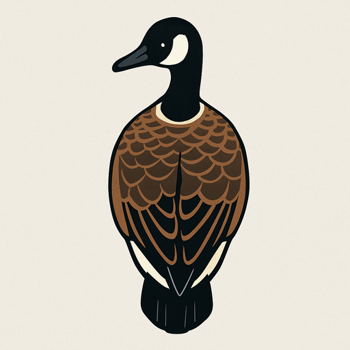A normal Canada goose. Nothing special..
In-Game asset.  2d.  High contrast.  No shadows. Top down view
