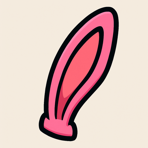 Pink rabbit ear.
In-Game asset.  2d.  High contrast.  No shadows