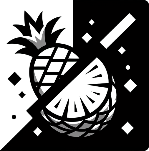 sliced fruit pineapple with two slices 1one left and one right.
Single Game Texture.  In-Game asset.  2d.  Blank background.  High contrast.  No shadows.
Single Game Texture.  In-Game asset.  2d.  Blank background.  High contrast.  No shadows