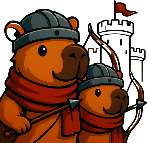 Los capybaras estan listo para defender el castillo.