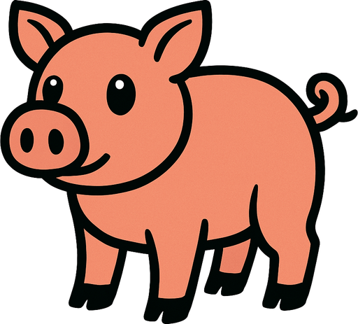 pig.
In-Game asset.  2d.  High contrast.  No shadows