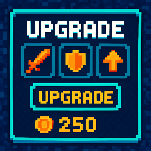 Upgrade system ui background like piksel.
In-Game asset.  2d.  High contrast.  No shadows