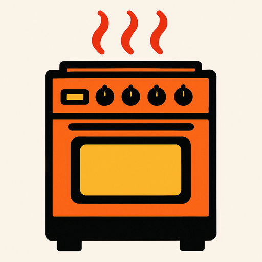 A hot stove.
In-Game asset.  2d.  High contrast.  No shadows