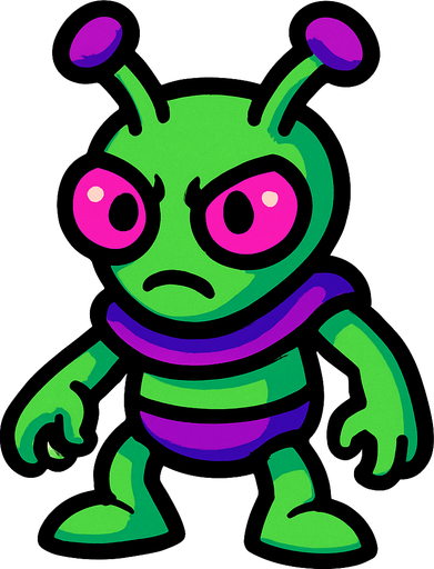 alien.
In-Game asset.  2d.  High contrast.  No shadows