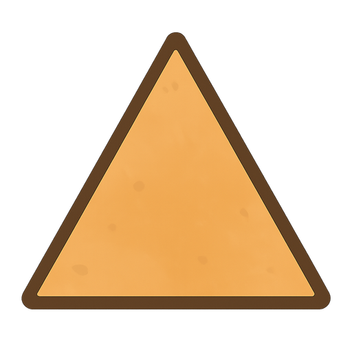 triangle. No background. Transparent background. Blank background. No shadows. 2d. In-Game asset. flat