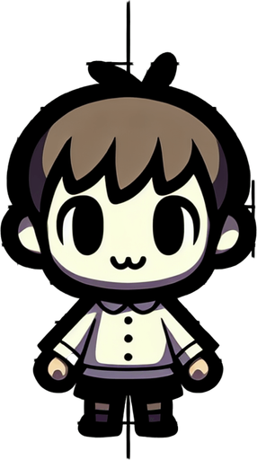 a child.
Single Game Texture. In-Game asset. 2d. Blank background. High contrast. No shadows.