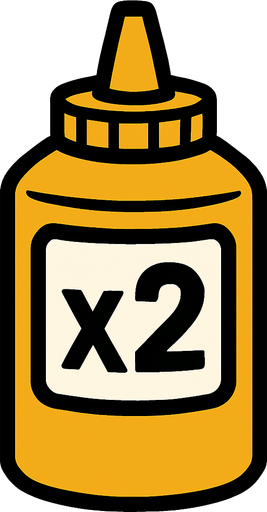 Mustard Bottle, label is x2.
In-Game asset.  2d.  High contrast.  No shadows