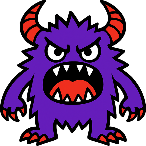 Monster.
In-Game asset.  2d.  High contrast.  No shadows