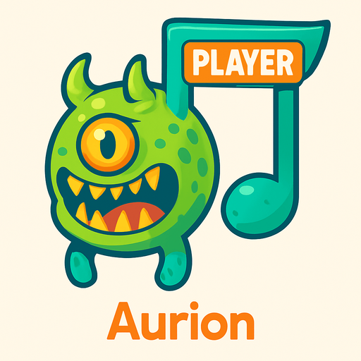 MÜZİK NOTASI ŞEKLİNDE BİR UZAYLI CANAVAR ÇİZ AMA BU KARAKTER PLAYER VE İSMİ Aurion ONA GÖRE TASARLA. AYAKSIZ. dONT WRİTE TEXT İN TO İMAGE. NO BLACK..
In-Game asset.  2d.  High contrast.  No shadows