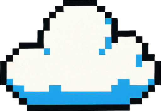 One Cloud style pixel art.
2d.  High contrast.  No shadows