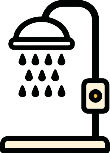 shower.
In-Game asset.  2d.  High contrast.  No shadows