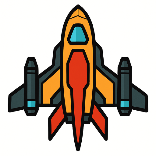 spaceship.
In-Game asset.  2d.  High contrast.  No shadows