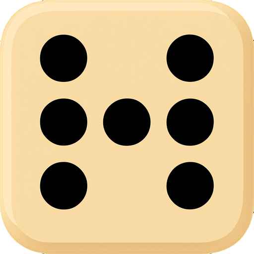 Zar 6 olsun. İçindeki deliklerin içi dolu siyah olsun.