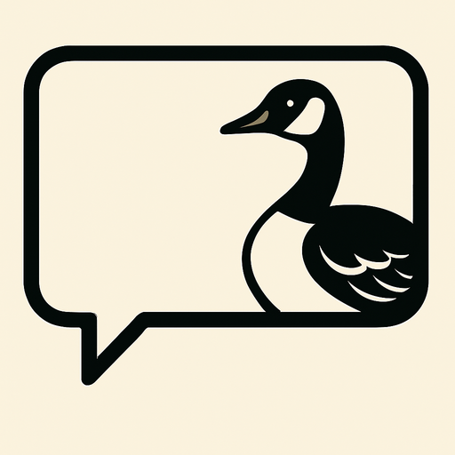 dialog box button with canadian geese style no text on image!.
In-Game asset.  2d.  High contrast.  No shadows