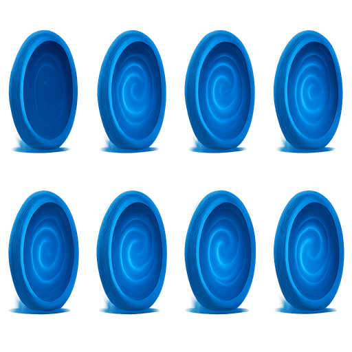 spritesheet of lateral view of a blue oval transdimensional portal.