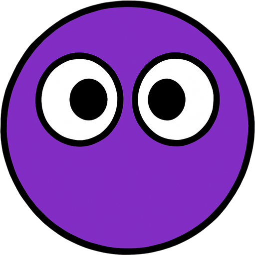purple circle with two eyes, seen from above.. In-Game asset. 2d. High contrast. No shadows.
In-Game asset.  2d.  High contrast.  No shadows