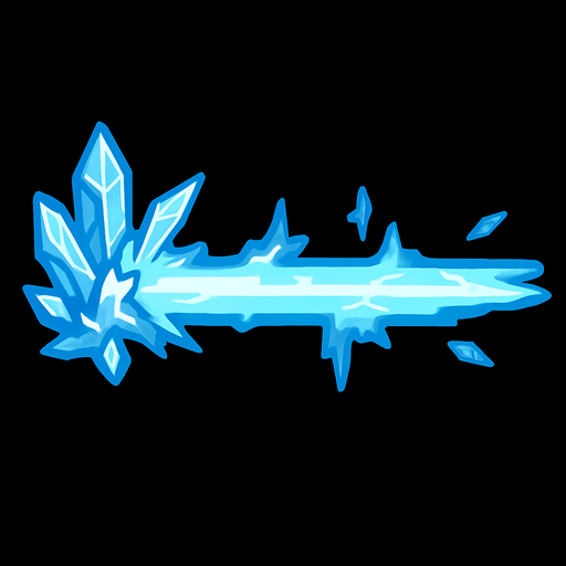 Just laser, but ice.
In-Game asset.  2d.  High contrast.  No shadows