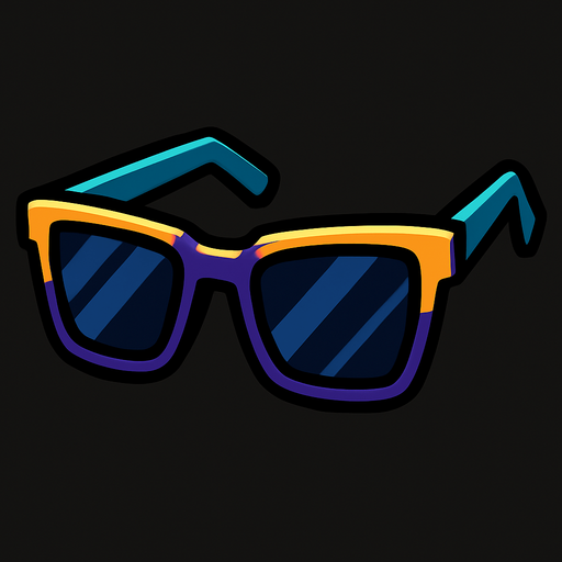 Cool sunglasses.
In-Game asset.  2d.  High contrast.  No shadows. Facing camera