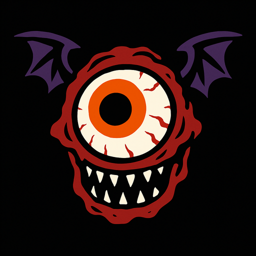 2d mysterious and scary flying eye character's head.
In-Game asset.  2d.  High contrast.  No shadows