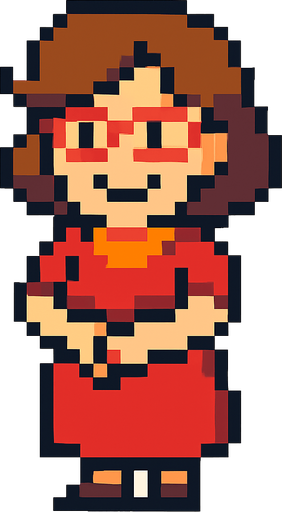 pixel art mom.
In-Game asset.  2d.  High contrast.  No shadows