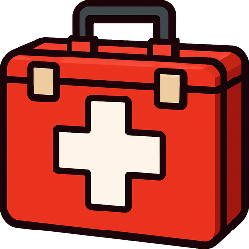 A health kit.
In-Game asset.  2d.  High contrast.  No shadows