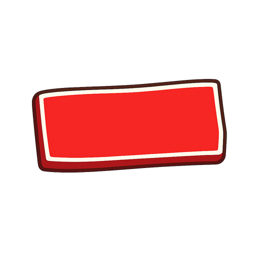 Red button. No background. Transparent background. Blank background. No shadows. 2d. In-Game asset. flat
