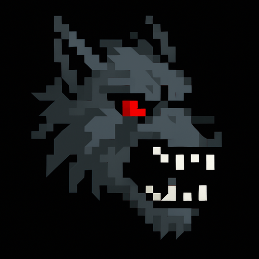 werewolf red eye pixel.
In-Game asset.  2d.  High contrast.  No shadows