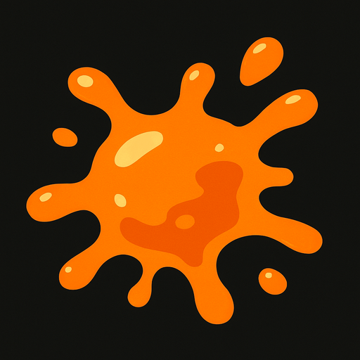 orange liquid.
In-Game asset.  2d.  High contrast.  No shadows