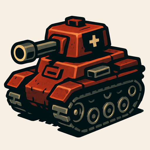 enemy tank.
In-Game asset.  2d.  High contrast.  No shadows