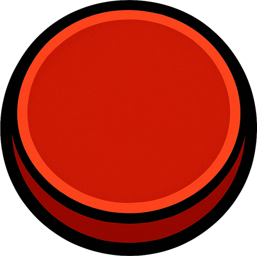 Red button.
In-Game asset.  2d.  High contrast.  No shadows