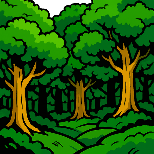 orman büyük olsun.
In-Game asset.  2d.  High contrast.  No shadows